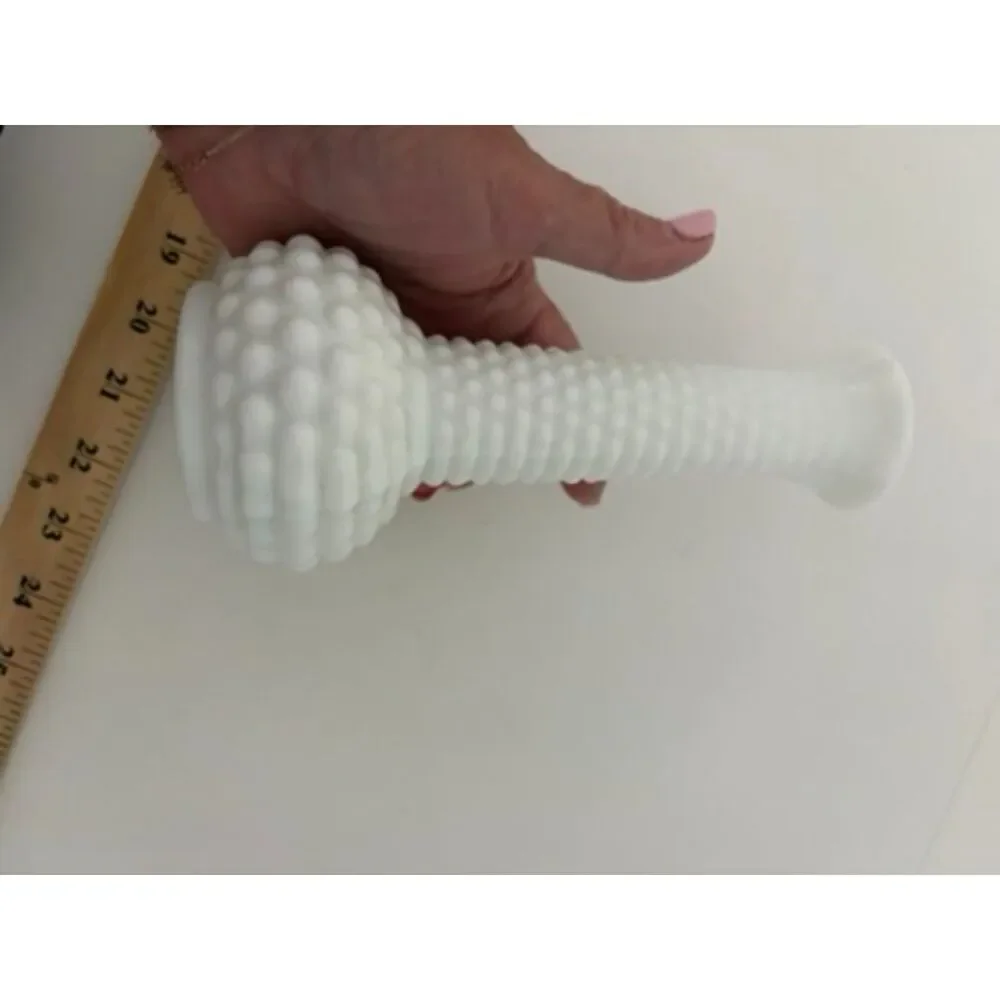 Vtg. E.O. Brody CO. white milk glass hobnail bud vase